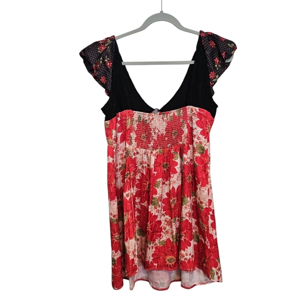 Free People Aurora Floral Puff Sleeve Girly Whimsigoth Babydoll Dress - Picture 3 of 7